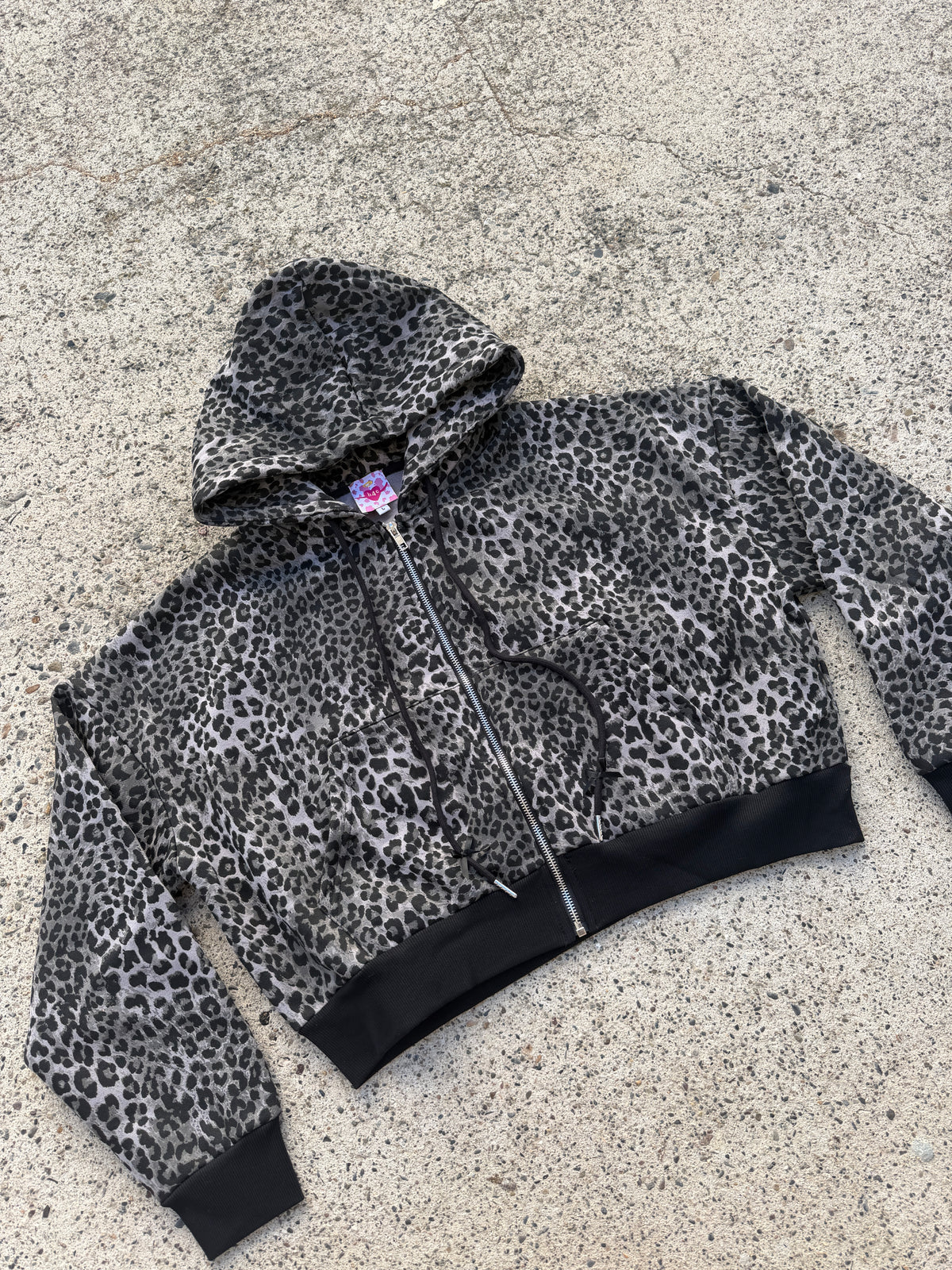 Snow Leopard Plush Zip-Up Jacket