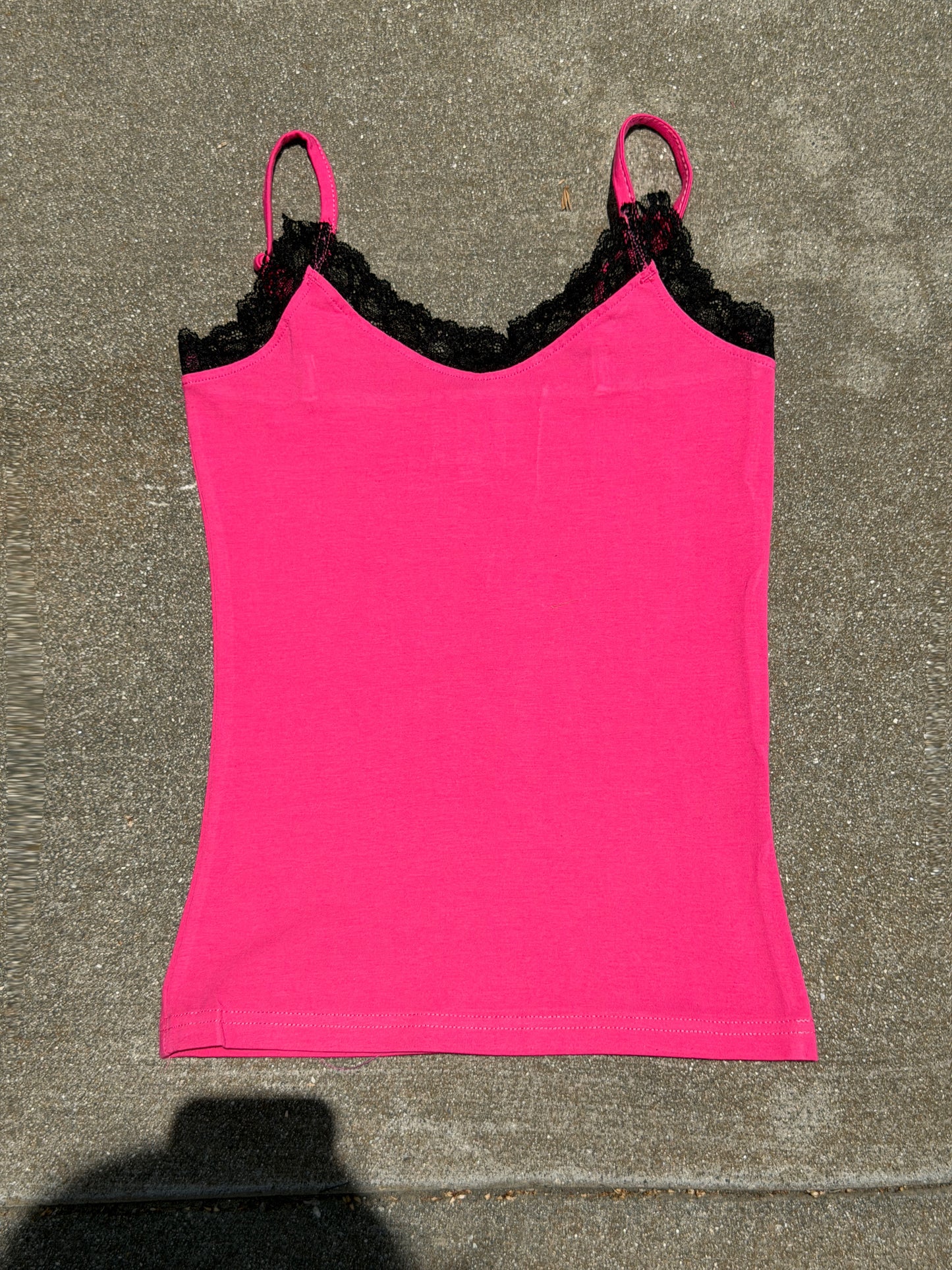 Pink Velvet Lace Tank