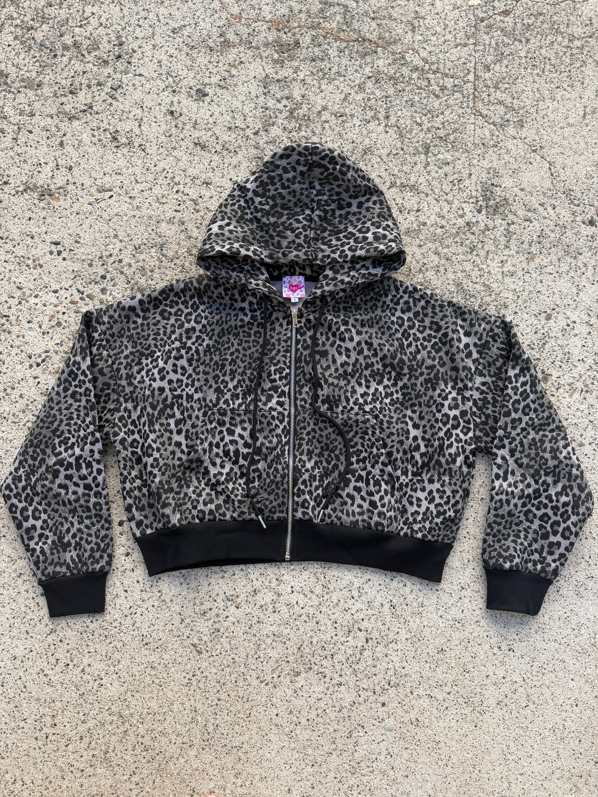 Snow Leopard Plush Zip-Up Jacket