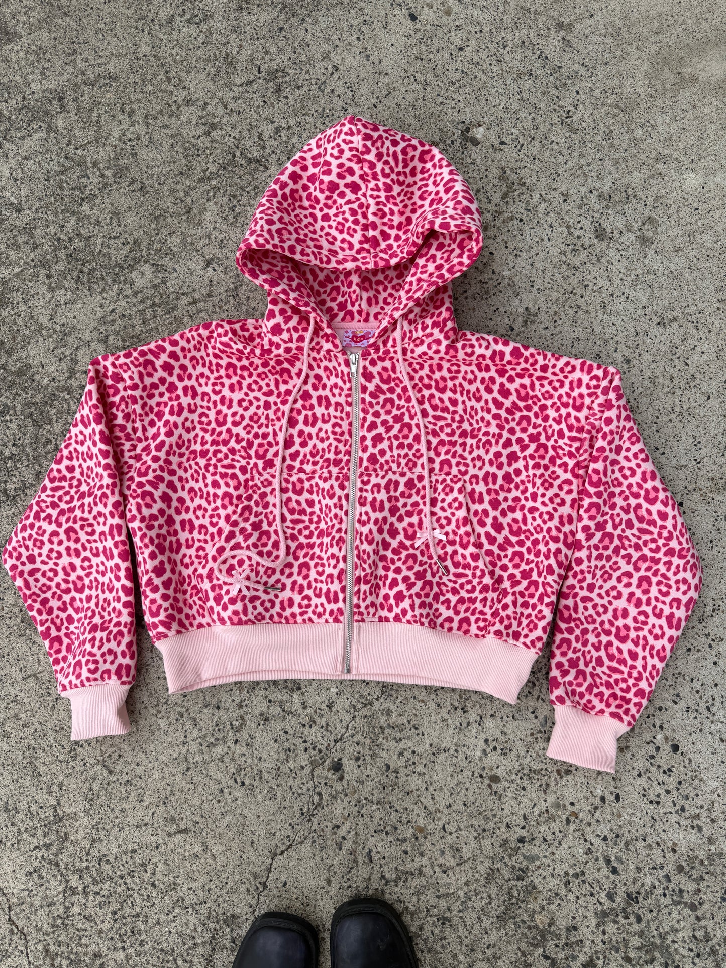 Leopard Plush Zip-Up Jacket