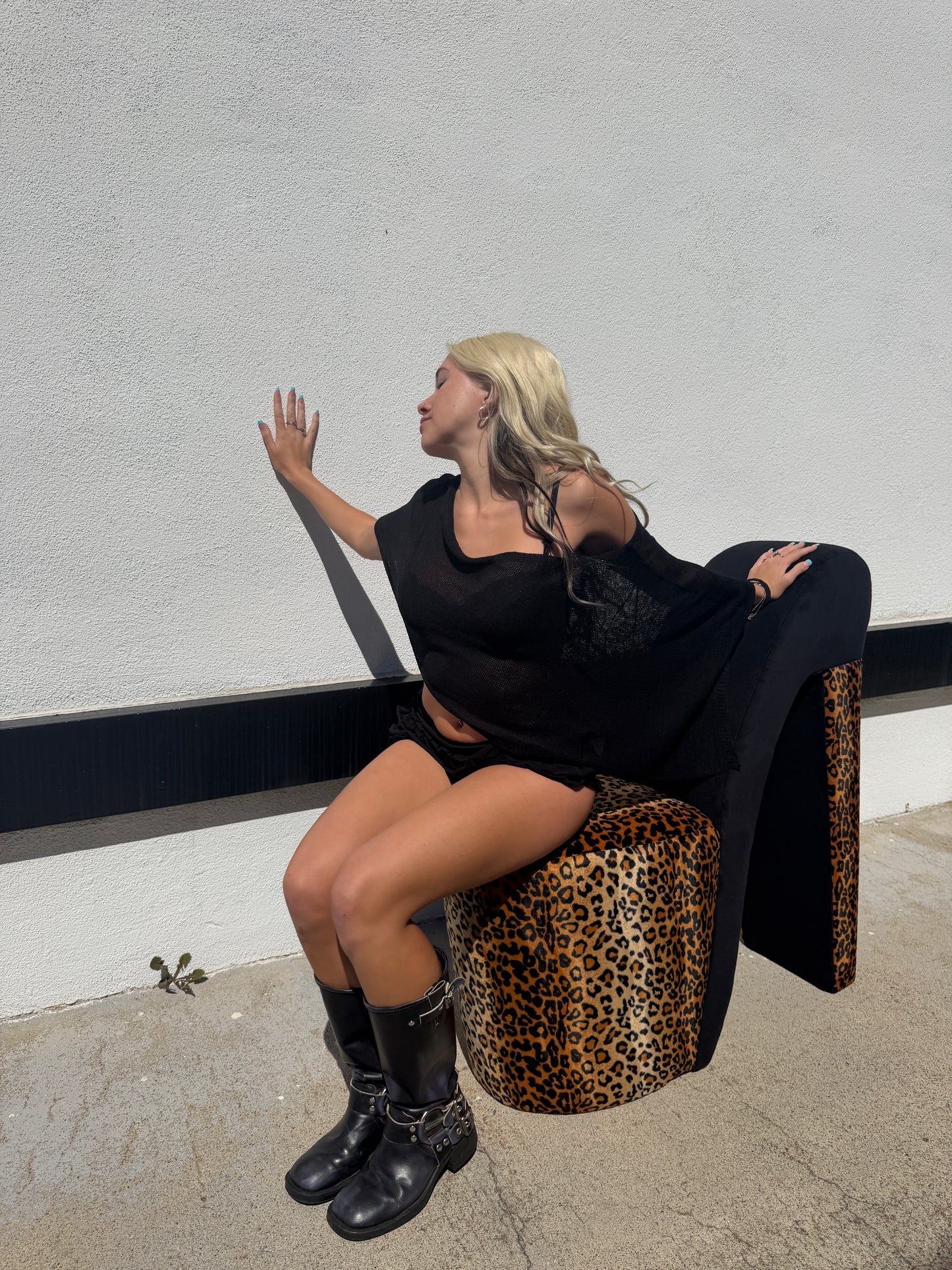 black knit poncHO