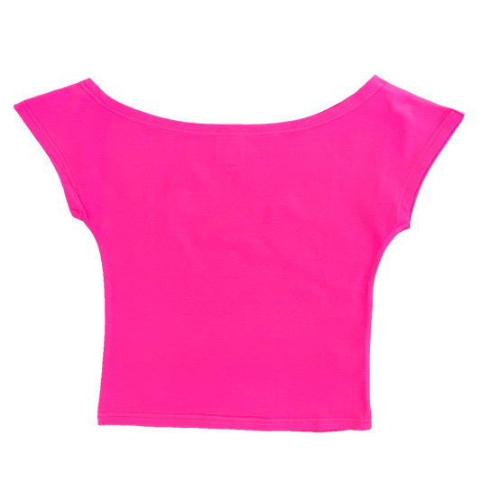 Pink Off the Shoulder Tee