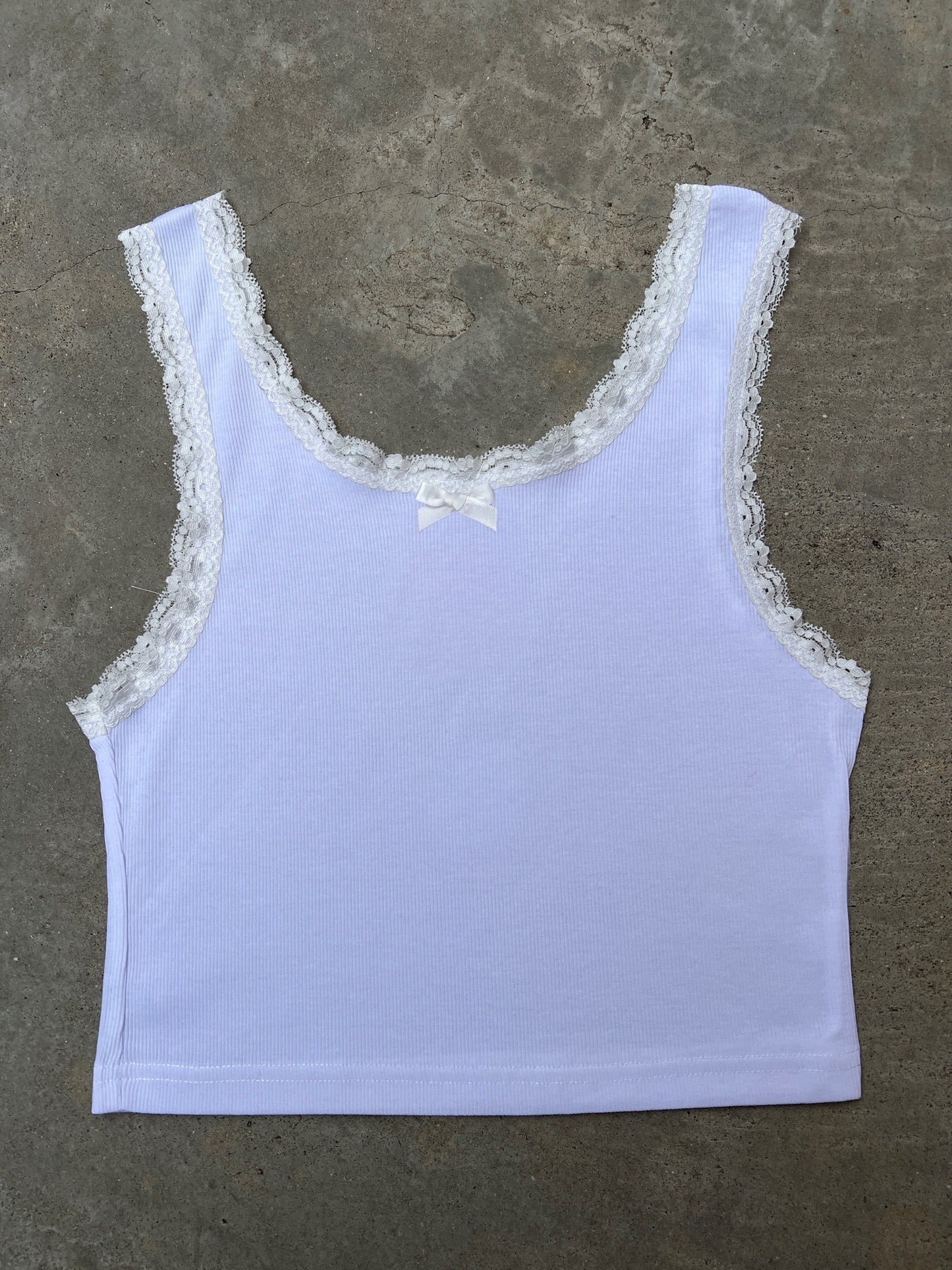 White Love Lace Tank Top