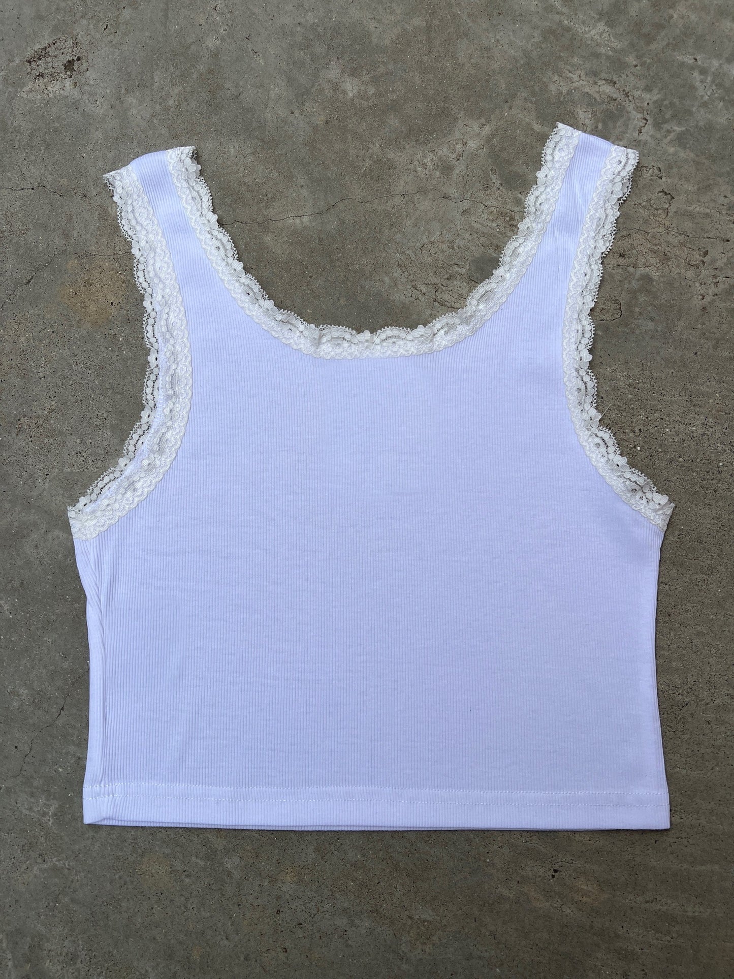 White Love Lace Tank Top